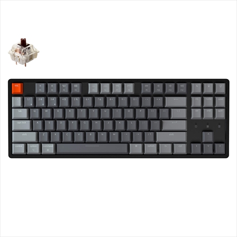 Keychron K8 ワイヤレス・メカニカルキーボード ホットスワッブ RGB - US配列（テンキーレス）-Gateron茶軸 K8-87-Swap-RGB-Brown-US