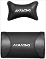 AKR-CUSHION_SET/PU/CARBON_BLACK クッションセット 交換用ヘッドレスト+ランバーサポートセット PUレザー カーボンブラック