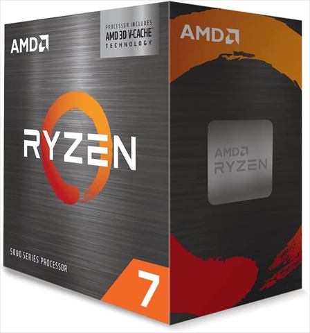 AMD Ryzen 7 5800X3D W/O Cooler BOX (8C/16T、3.4GHz(最大4.5)、105W、L3 Cache 96MB)
