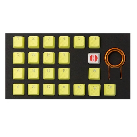 Tai-Hao 22keys Rubber Gaming Backlit Double Shot Keycap set- Cherry MX - Neon Zinc Yellow th-rubber-keycaps-neon-zinc-yellow-22 ☆2個まで￥300ネコポス対応可能！