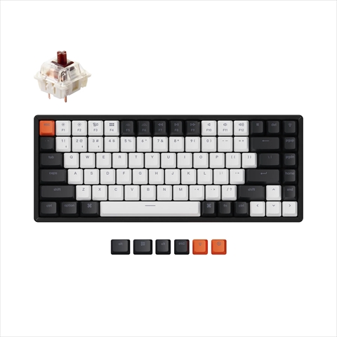 K2-A3H-US Keychron K2 ワイヤレス・メカニカルキーボード ホットスワップ White LED - US配列（テンキーレス）-Gateron G Proメカニカル茶軸