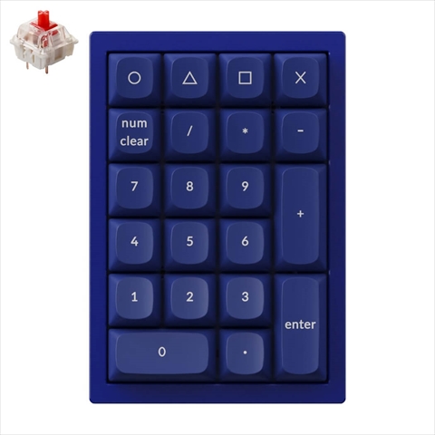 Q0-J1 Keychron Q0 QMK カスタム・テンキー - 組み立て済み / ネイビーブルー / Gateron G Proスイッチ（ホットスワップ） 赤軸