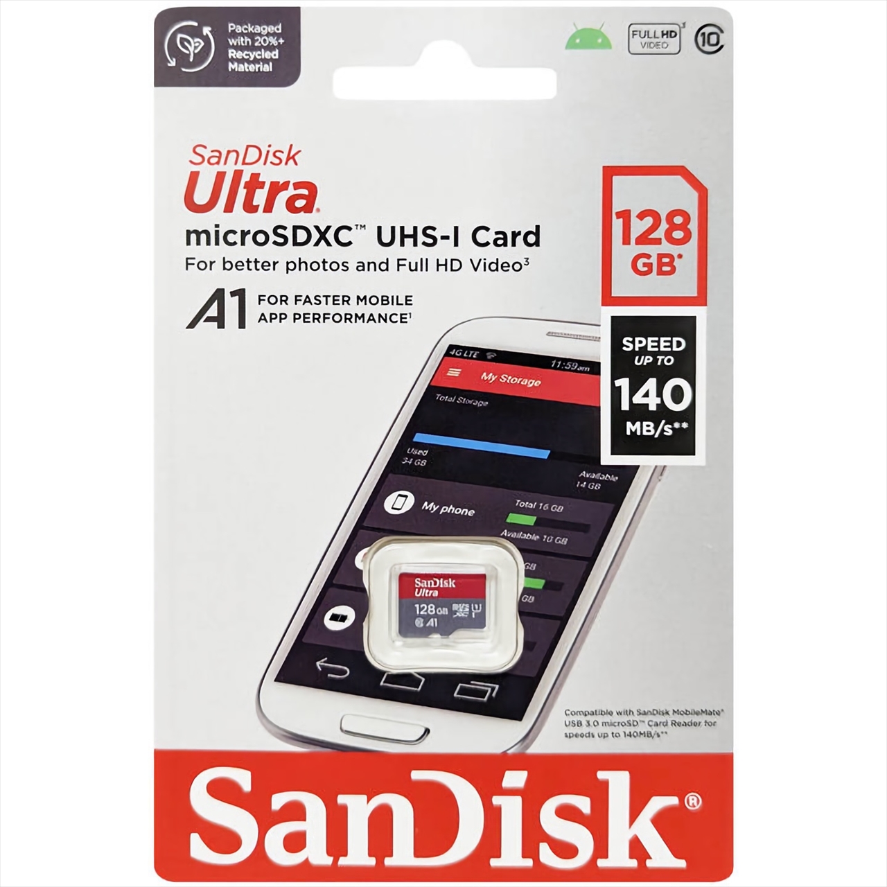 Sdsquab 128g gn6mn 6 250 micro sd sdhc sdxc micro