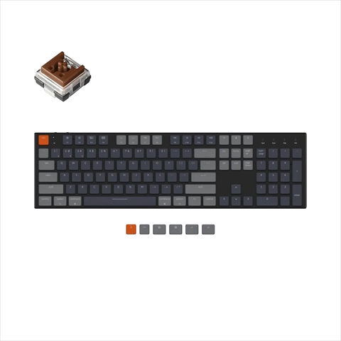 K5-E3-US Keychron K5 ワイヤレス・メカニカルキーボード RGBライト - US配列（テンキー付）-Keychron オプティカル（ホットスワップ） 茶軸