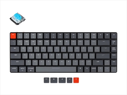 K3-A2-US Keychron K3 ワイヤレス・メカニカルキーボード White LED - US配列（テンキーレス）-Gateron 青軸