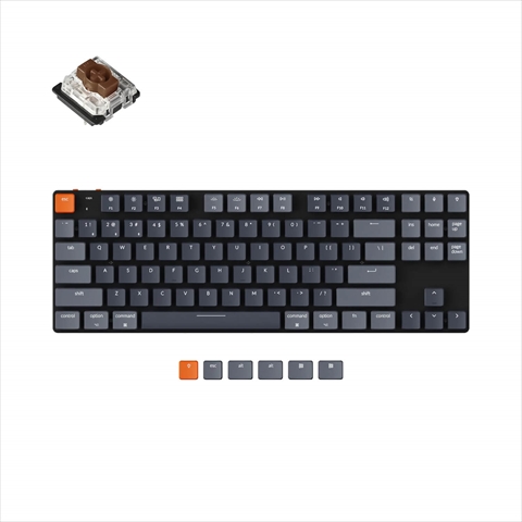 K1SE-H3-US Keychron K1SE ワイヤレス・メカニカルキーボード RGB - US配列（テンキーレス）-Gateron（ホットスワップ） 茶軸