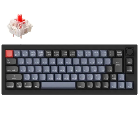 Q2-M1-JIS Keychron Q2 QMK カスタム・メカニカルキーボード　ノブバージョン - JIS配列（テンキーレス）- 組み立て済み / カーボンブラック / Gateron G Proスイッチ（ホットスワップ） 赤軸