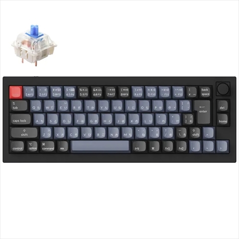 Q2-M2-JIS Keychron Q2 QMK カスタム・メカニカルキーボード　ノブバージョン - JIS配列（テンキーレス）- 組み立て済み / カーボンブラック / Gateron G Proスイッチ（ホットスワップ） 青軸