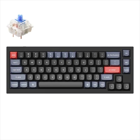 Q2-M2-US Keychron Q2 QMK カスタム・メカニカルキーボード　ノブバージョン - US配列（テンキーレス）- 組み立て済み / カーボンブラック / Gateron G Proスイッチ（ホットスワップ） 青軸