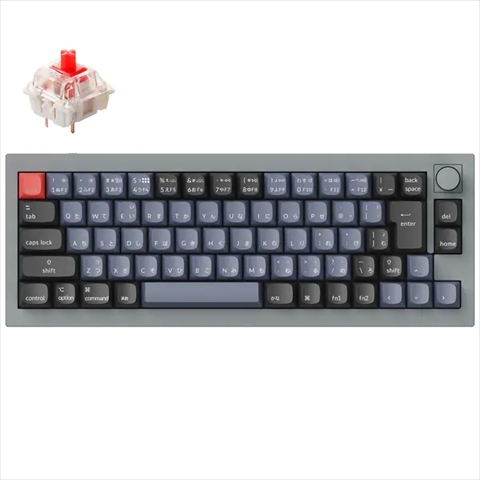 Keychron Q2 QMK カスタム・メカニカルキーボード　ノブバージョン - JIS配列（テンキーレス）- 組み立て済み / シルバーグレー / Gateron G Proスイッチ（ホットスワップ） 赤軸 Q2-N1-JIS