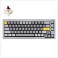 Q2-N3-US Keychron Q2 QMK カスタム・メカニカルキーボード　ノブバージョン - US配列（テンキーレス）- 組み立て済み / シルバーグレー / Gateron G Proスイッチ（ホットスワップ） 茶軸