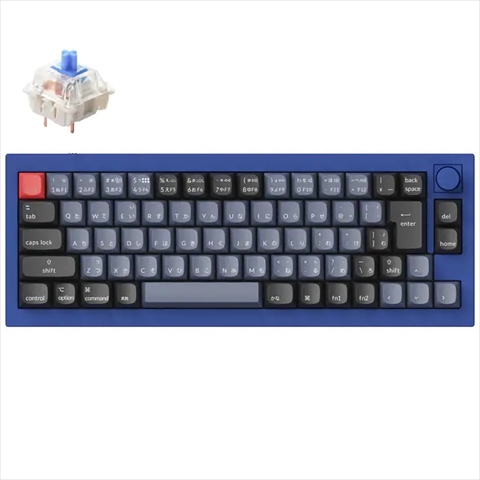 Q2-O1-JIS Keychron Q2 QMK カスタム・メカニカルキーボード　ノブバージョン - JIS配列（テンキーレス）- 組み立て済み / ネイビーブルー / Gateron G Proスイッチ（ホットスワップ） 赤軸