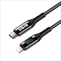 LBR-PDS20LC 出力が見える！液晶付きケーブル　8pin to TYPE-C　20W対応 ☆4個まで￥250クリックポスト対応可能！