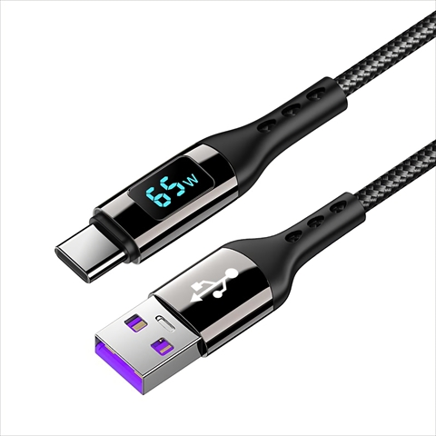 LBR-PDS65AC 出力が見える！液晶付きケーブル　USB to TYPE-C　65W対応