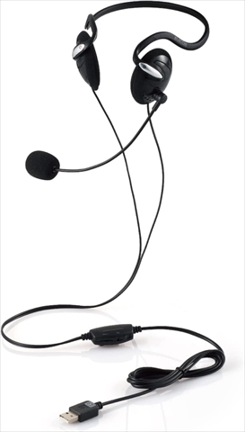 HS-NB03SUBK 有線ﾍｯﾄﾞｾｯﾄ/両耳ﾈｯｸﾊﾞﾝﾄﾞ/USB-A/1.8m/ﾌﾞﾗｯｸ  「テレワーク向け」