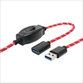 USB-EXS301/RD ON/OFFスイッチ付USB延長ケーブル こたつケーブル風 1m