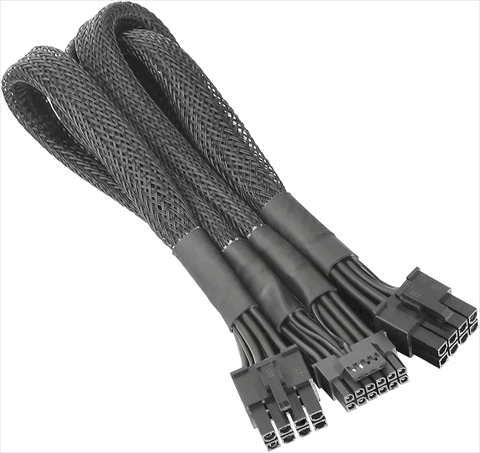 Sleeved PCIe Gen 5 Splitter Cables (Dual 8Pin to 12+4Pin)/600mm　（AC-063-CN1NAN-A1)