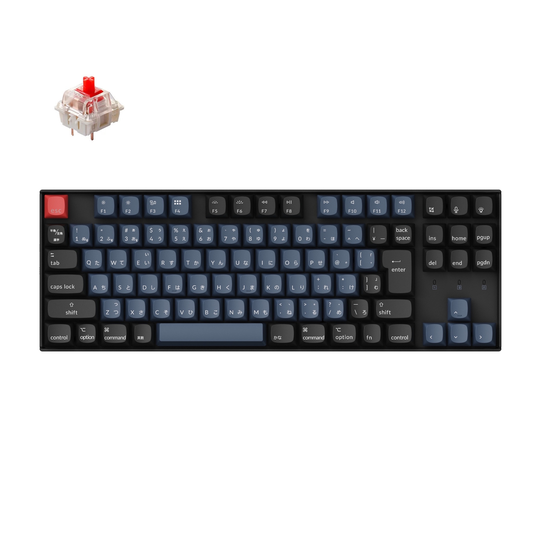 Keychron K2 v2 white LED Gateron 赤軸-