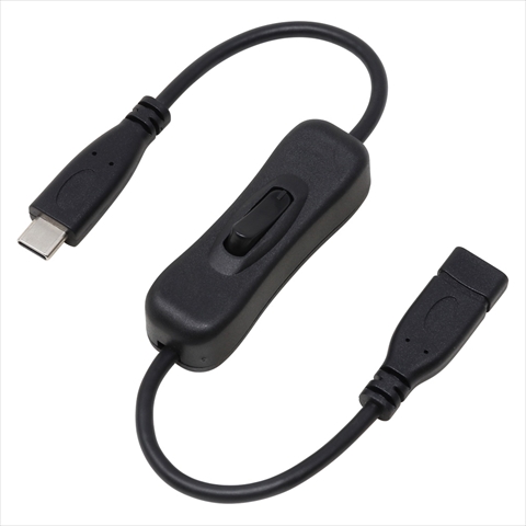 U20CC-MF03P10S PD100W対応 USB2．0 Type-C 電源スイッチケーブル 30cm ☆2個まで￥250クリックポスト対応可能！