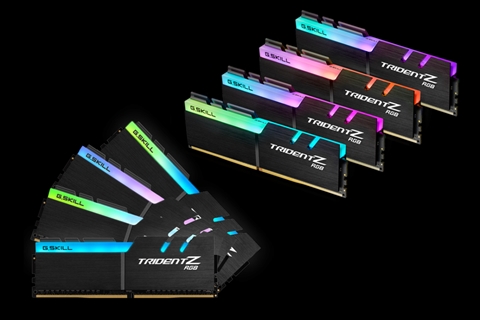 F4-2400C15Q2-128GTZR　メモリの上部が光るTrident Z RGBシリーズ by OCMEMORY （メモリ設定マニュアル付き）