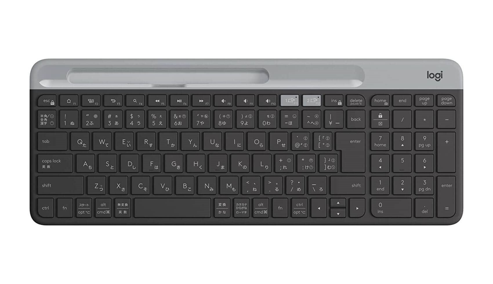 K580GR Slim Multi-Device Wireless Keyboard グラファイト ...