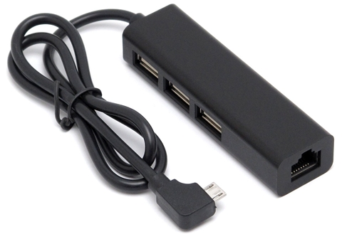RUH-OTGU3HE 有線LAN搭載 3ポート充電OTGハブ バスパワー専用 ☆3個まで￥250クリックポスト対応可能！