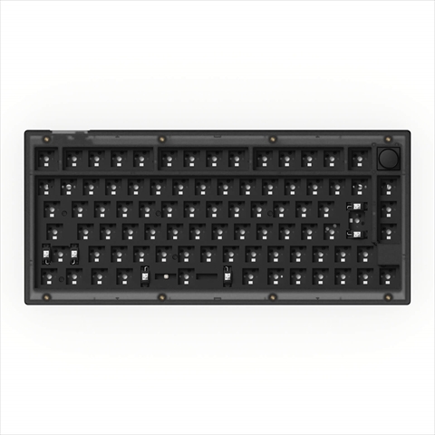 V1-Z3-JIS Keychron V1 QMK カスタム・メカニカルキーボード ベアボーン（ベースのみ） ノブバージョン RGB - JIS配列（テンキーレス） / フロステッドブラック（半透明）