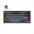 V1-C3-US Keychron V1 QMK カスタム・メカニカルキーボード ノブバージョン RGB - US配列（テンキーレス）-Keychron K Pro 茶軸 / フロステッドブラック（半透明）