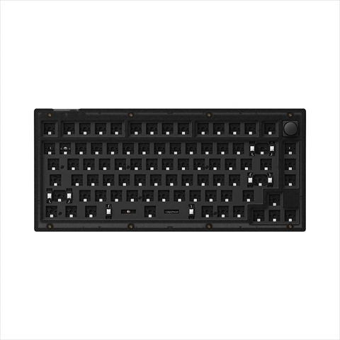 V1-Z3-US Keychron V1 QMK カスタム・メカニカルキーボード ベアボーン（ベースのみ） ノブバージョン RGB - US配列（テンキーレス） / フロステッドブラック（半透明）