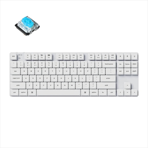 K1SE-A2Z-JIS Keychron K1 SE ダブルショットPBTキーキャップ搭載ワイヤレス・メカニカルキーボード White LED - US配列（テンキーレス）-Gateron 青軸