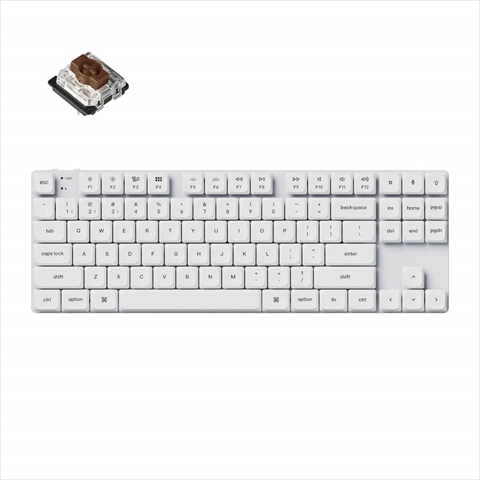K1SE-A3Z-JIS Keychron K1 SE ダブルショットPBTキーキャップ搭載ワイヤレス・メカニカルキーボード White LED - US配列（テンキーレス）-Gateron 茶軸