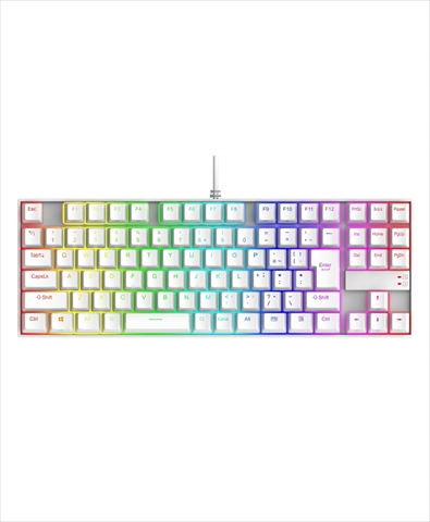 K552W-RGB-JPTI テンキーレス銀軸メカニカルRGBゲーミングキーボード 日本語配列 ホワイト