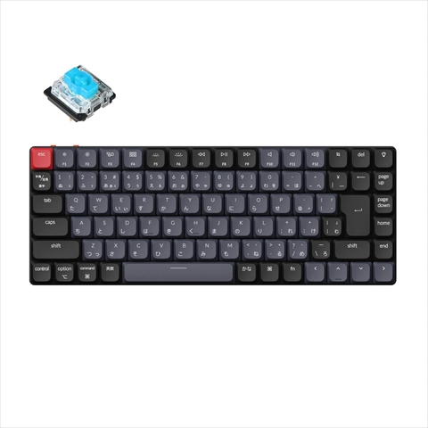 Keychron K3 Pro QMK/VIA ワイヤレス・メカニカルキーボード RGB - JIS配列（テンキーレス）-Gateron ロープロファイル 青軸（ホットスワップ対応） K3P-H2-JIS