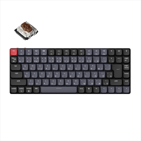 Keychron K3 Pro QMK/VIA ワイヤレス・メカニカルキーボード RGB - JIS配列（テンキーレス）-Gateron ロープロファイル 茶軸（ホットスワップ対応） K3P-H3-JIS