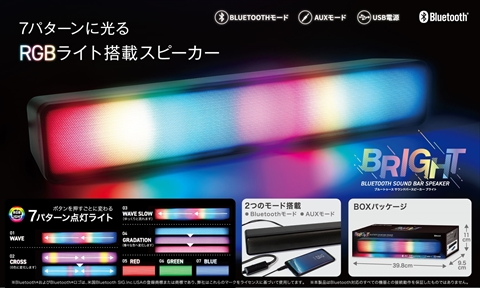 光LEDパネル Bluetooth サウンドバー
