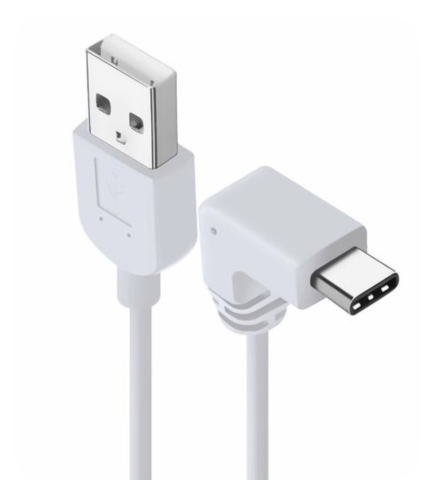 AT-CASTUSC02 ホワイト 3．0A急速充電対応垂直Ｌ型TYPE-C充電通信ケーブル 50cm ☆6個まで￥250クリックポスト対応可能！