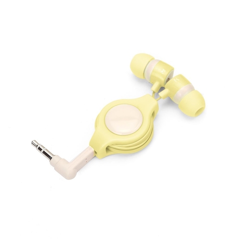【クリックでお店のこの商品のページへ】PG-SIH3YE3 ステレオインナーイヤーヘッドホン リールタイプ 0.8m イエロー