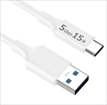 USB3-A10W Type-Cケーブル1m / USB3.2 Gen1 (旧名称USB3.0) / 最大15W/5Gbps / 白