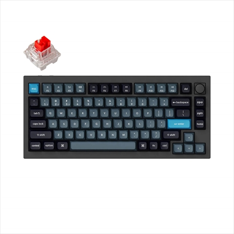 Q1P-M1-US Keychron Q1 Pro QMK/VIA ワイヤレス カスタム・メカニカルキーボード　ノブバージョン - RGB - US配列（テンキーレス）- 組み立て済み / カーボンブラック / Keychron K Pro スイッチ（ホットスワップ）赤軸 Keychron Q1P-M1-US
