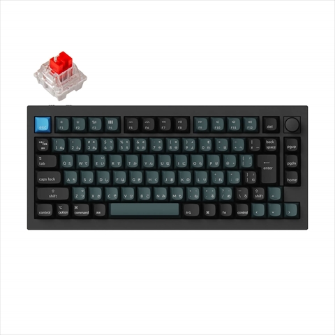 Q1P-M1-JIS Keychron Q1 Pro QMK/VIA ワイヤレス カスタム・メカニカルキーボード　ノブバージョン - RGB - JIS配列（テンキーレス）- 組み立て済み / カーボンブラック / Keychron K Pro スイッチ（ホットスワップ）赤軸 Keychron Q1P-M1-JIS