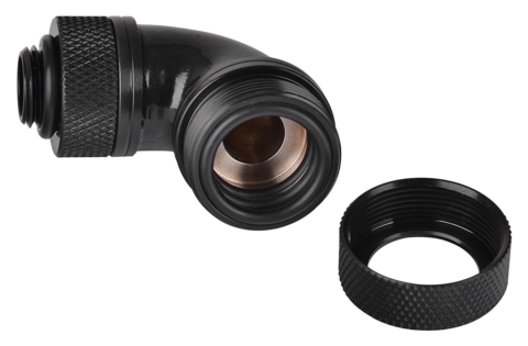 CL-W097-CA00BL-A Pacific G1/4 PETG Tube 90-Degree compression 16mm OD -Black- ☆6個まで￥300ネコポス対応可能！