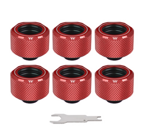 CL-W209-CU00RE-B Pacific C-Pro G1/4 PETG 16mm OD 6 Pack - Red - 