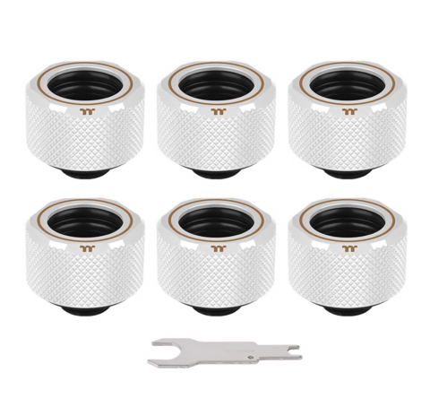 CL-W211-CU00WT-B Pacific C-Pro G1/4 PETG 16mm OD 6 Pack - White - 