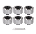 CL-W213-CU00SL-B Pacific C-Pro G1/4 PETG 16mm OD 6 Pack - Chrome - 