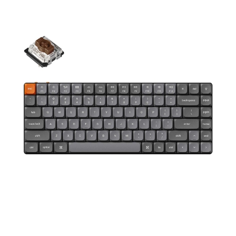 K3M-H3-US Keychron K3 Max QMK/VIA ワイヤレス カスタム・メカニカルキーボード - RGB - US配列（テンキーレス）- Gateronロープロファイル2.0スイッチ（ホットスワップ）茶軸
