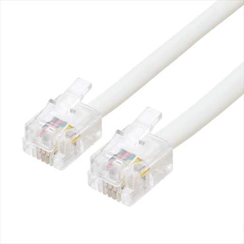 DC-402/WH 6極4芯電話機コード 2m 白 ☆6個まで￥250クリックポスト対応可能！