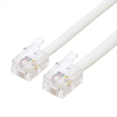 DC-403/WH 6極4芯電話機コード 3m 白 ☆6個まで￥250クリックポスト対応可能！