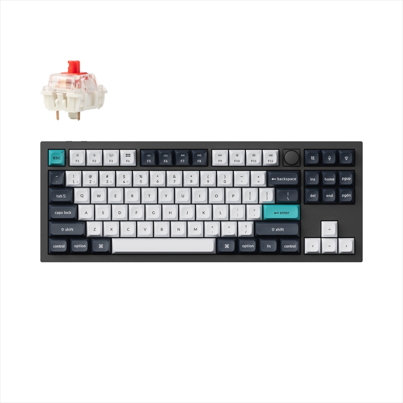 Q3M-M1-US Keychron Q3 Max QMK/VIA ワイヤレス カスタム・メカニカルキーボード - RGB - US配列（テンキーレス）- カーボンブラック / Gateron Jupiter スイッチ（ホットスワップ）赤軸