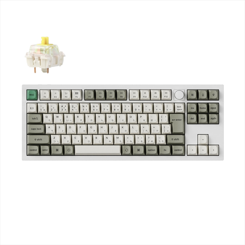 Q3M-P4-JIS Keychron Q3 Max QMK/VIA ワイヤレス カスタム・メカニカルキーボード - RGB - JIS配列（テンキーレス）- シェルホワイト / Gateron Jupiter スイッチ（ホットスワップ）バナナ軸