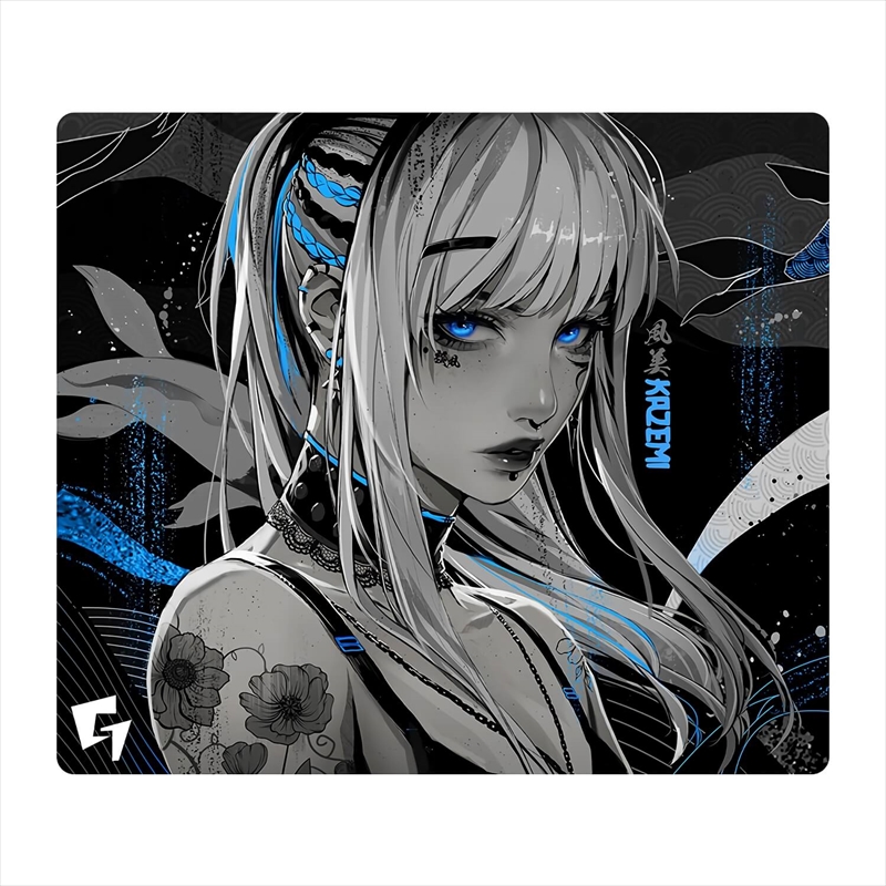 冬の感謝セール Kazemi gw-kazemi-blue-4942 cm 42 x 49 Blue Mousepad Glass マウス・トラックボール